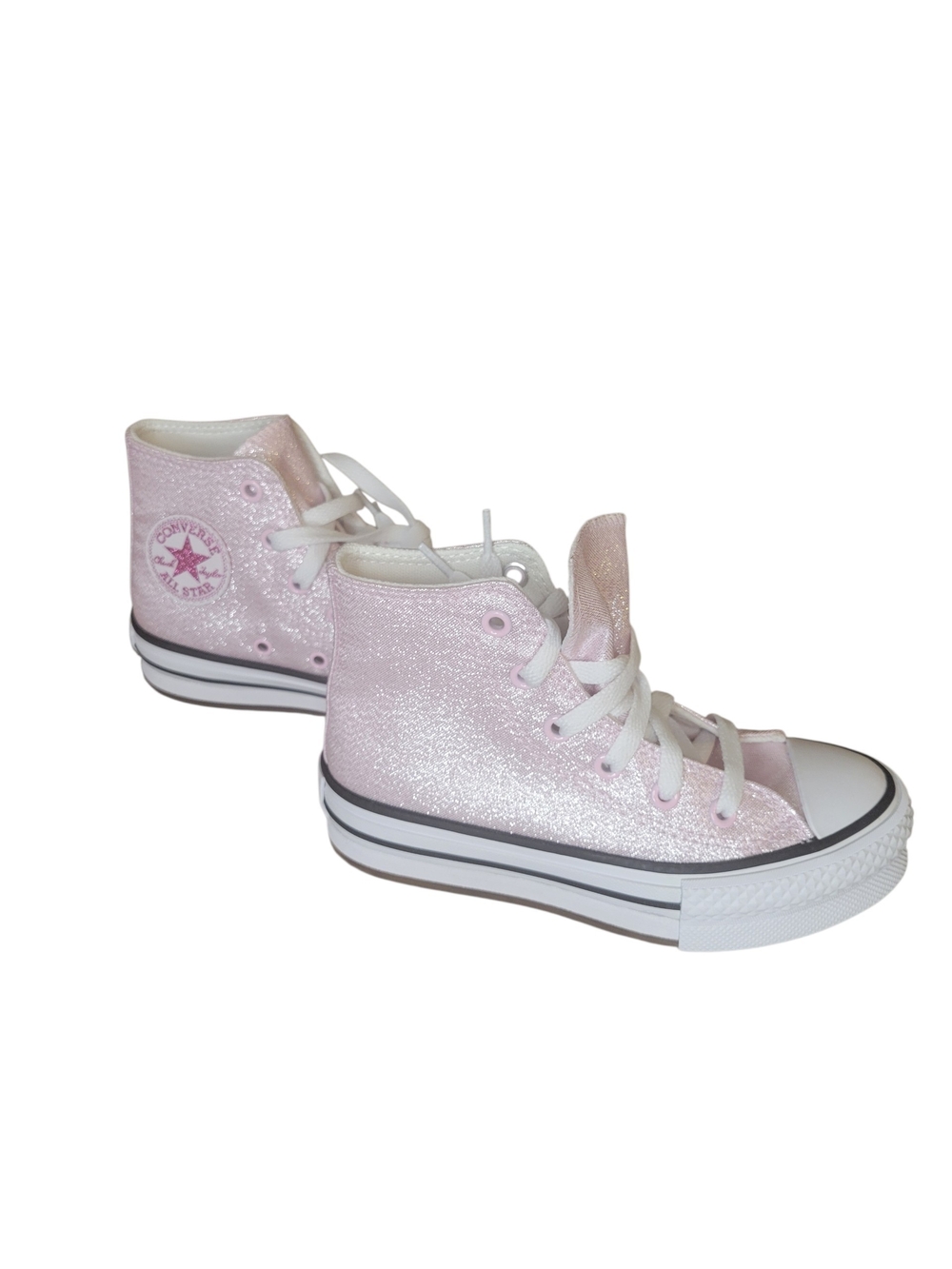 Converse Kids' Pink Glitter Platform Chuck Taylor All Star High-Top Sneakers